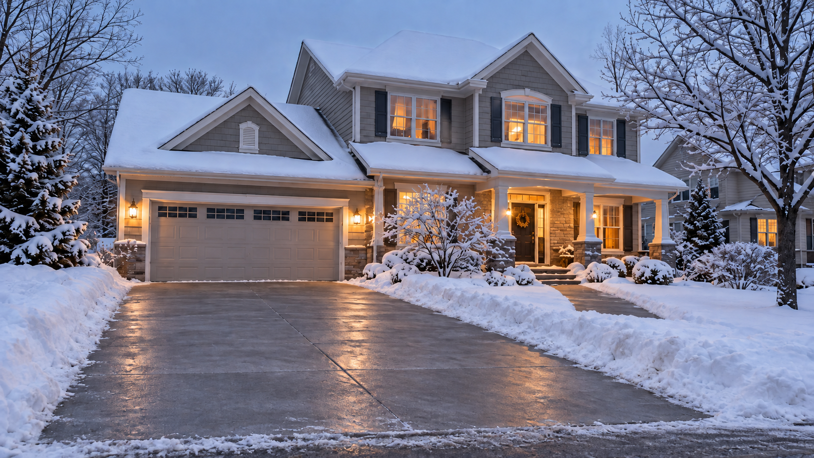 Driveway after snow removal