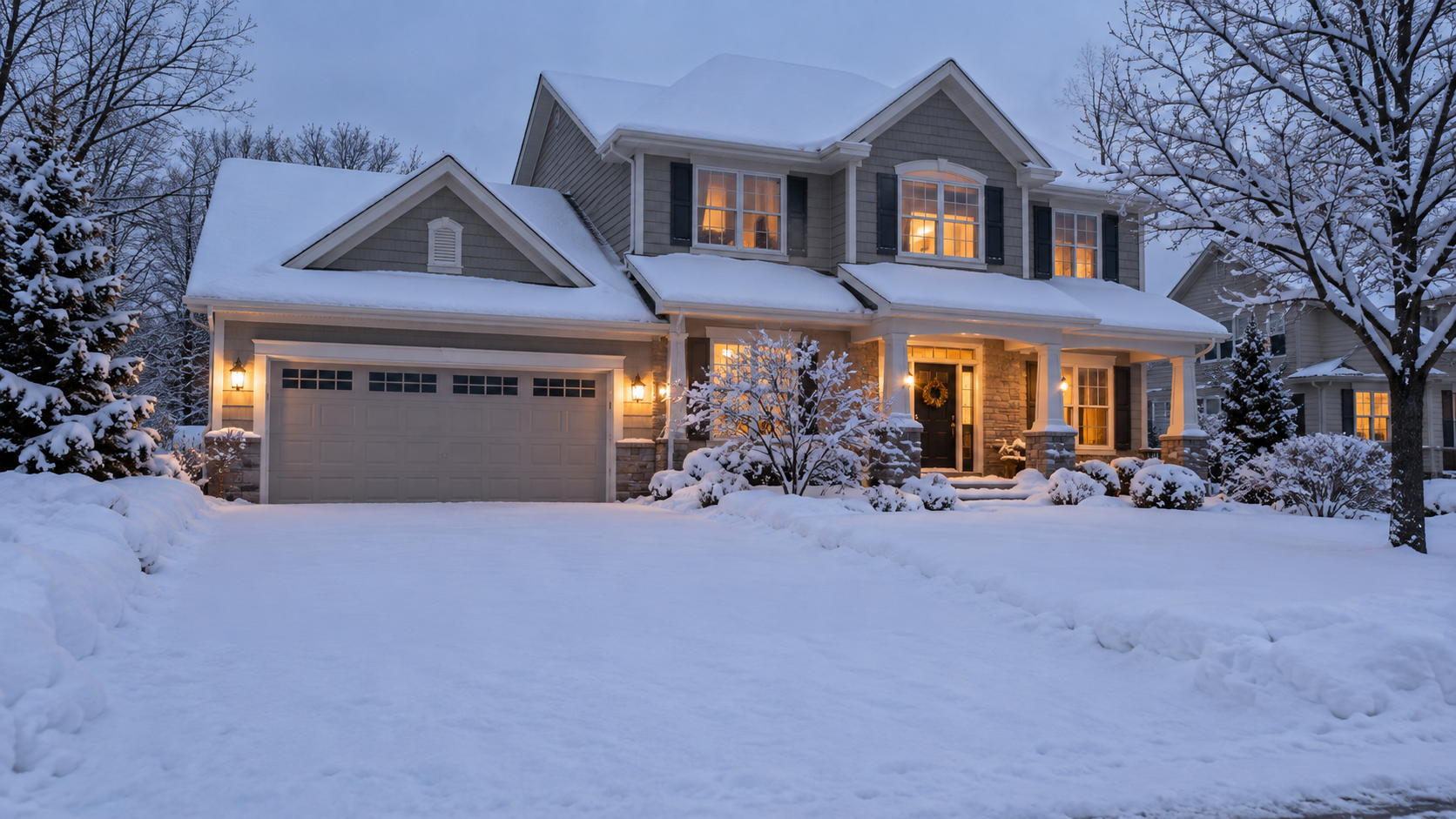 Driveway before snow removal
